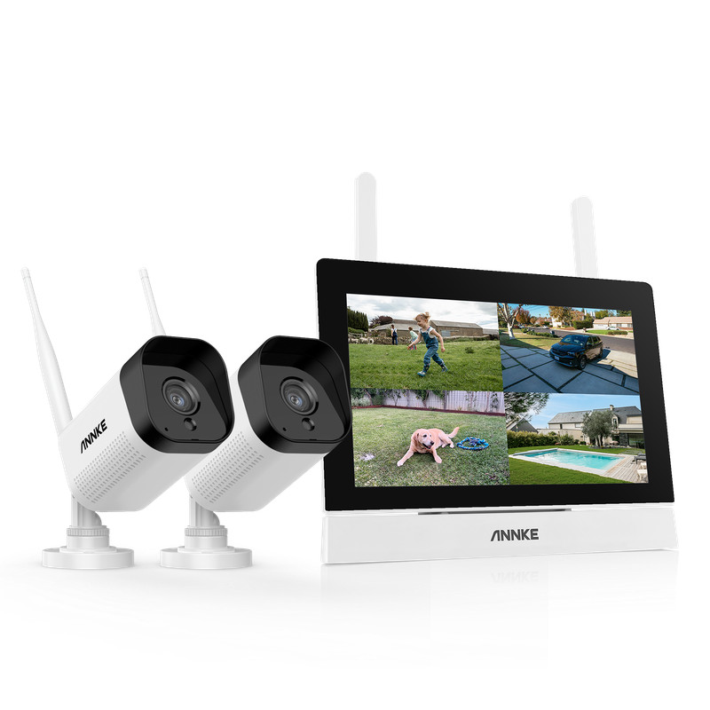 ANNKE Wireless Security Camera System Outdoor 5MP 4CH NVR 7″Monitor 2 Way Audio