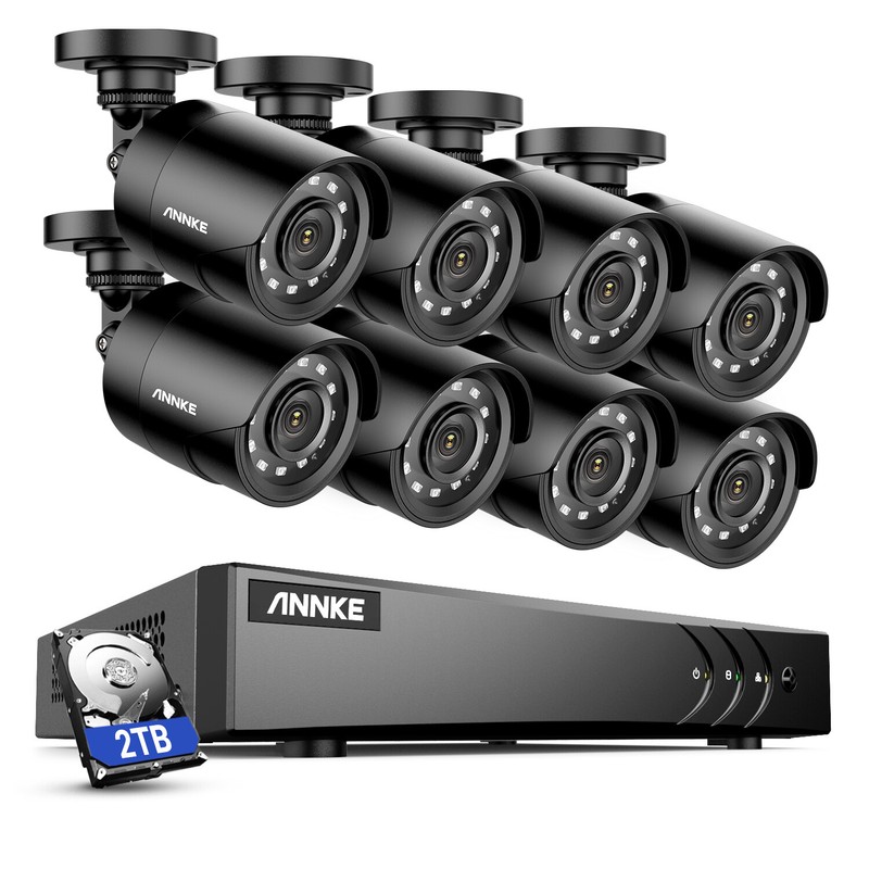 ANNKE 1080P CCTV Security Camera System 3K 5MP Lite 8CH DVR Outdoor AI Detection