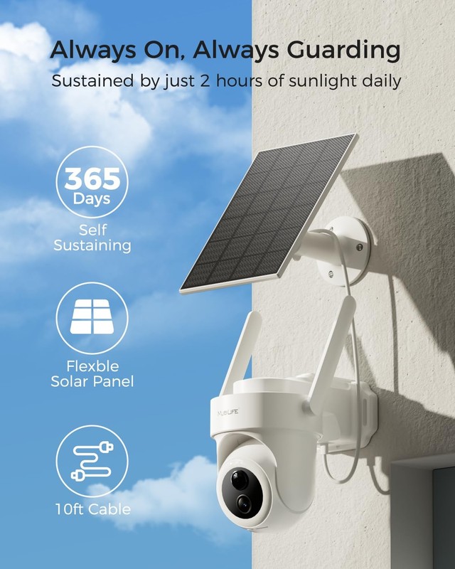 4K Cameras Wireless Outdoor, No Subscription, 8MP Solar Powered Cameras for H... gallery
