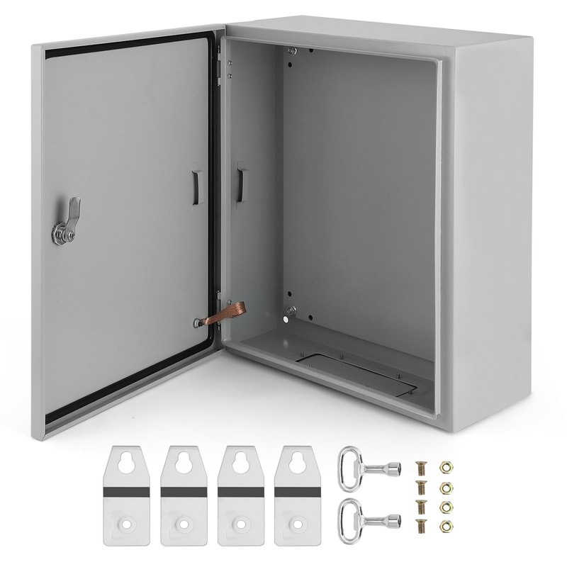 Garvee Outdoor Electrical Box, 20x16x8 Steel Junction 20x16x8, Gray white