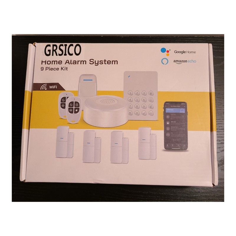 GRSICO Home Alarm System Wireless 9 Piece Kit NIB