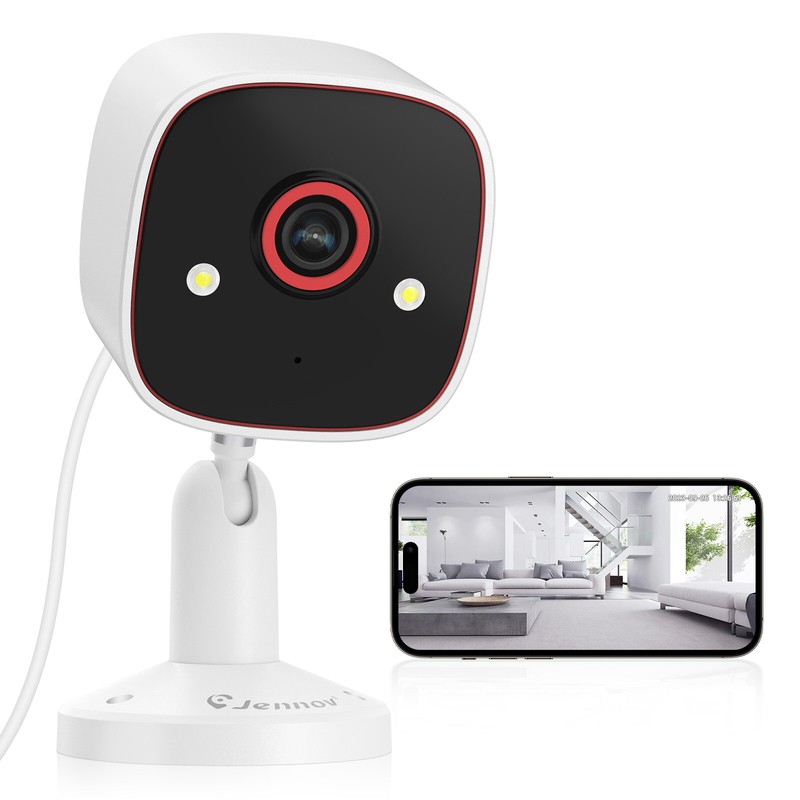 JENNOV 2.4G Wifi Indoor/Outdoor IP Wired Security Camera 3MP Night Vision Audio
