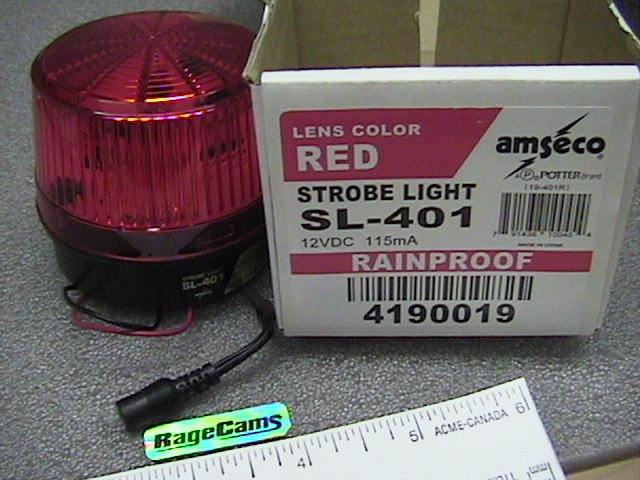SL-401 AMSECO RED LENS SECURITY STROBE LIGHT RAINPROOF