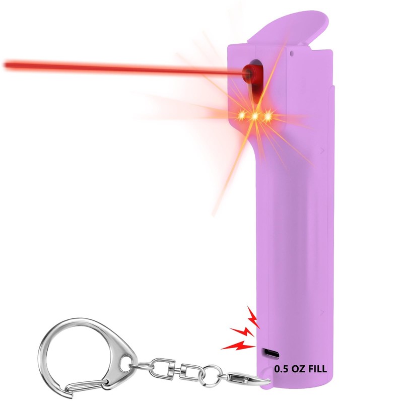 3-in-1 Personal Alarm with Pepper Spray, 130dB Siren, Red Strobe Lights, Repl…