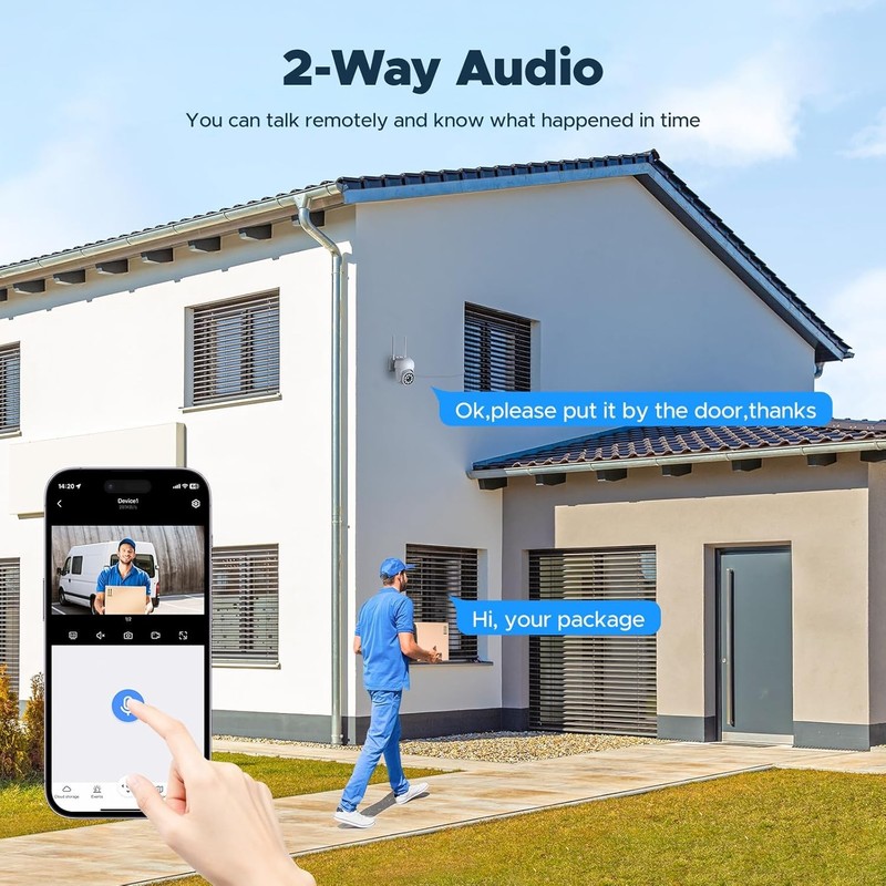 Wireless 2MP Security Camera System 10CH 4K NVR Two-Way Audio Recording 360° PTZ gallery