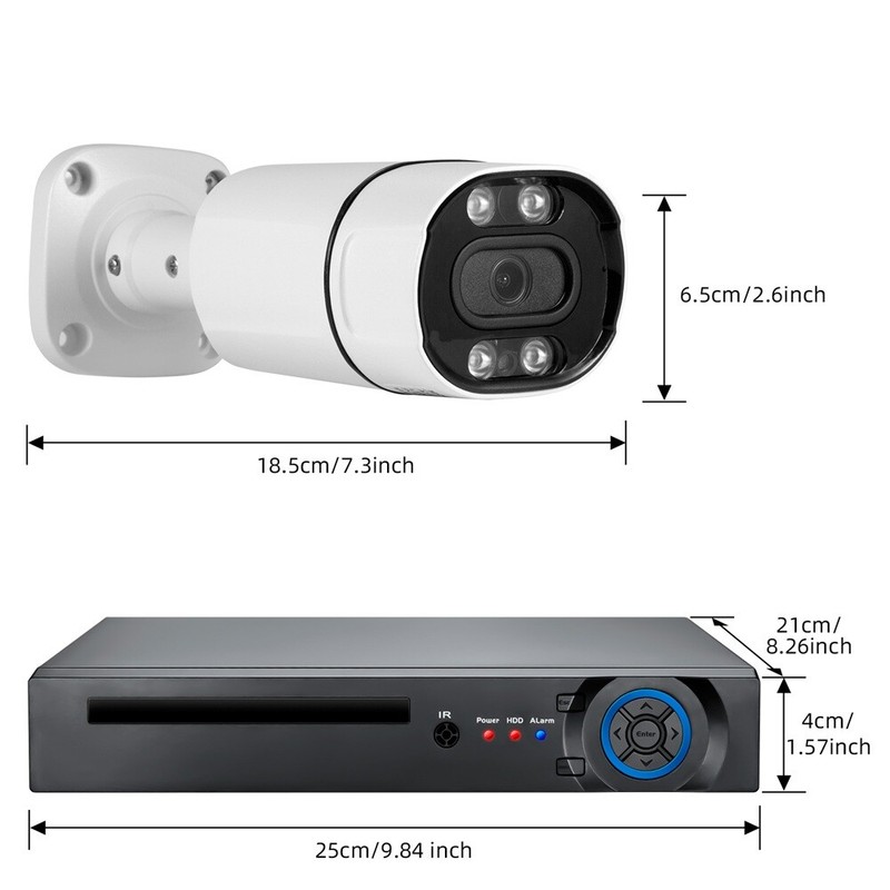 5MP 8CH Security Camera System Surveillance DVR with 500G HDD Bullet Camera gallery