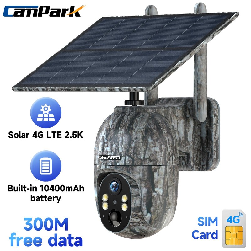 4G LTE Cellular Security Camera 2.5K Solar Cam Instant Alert NightVision