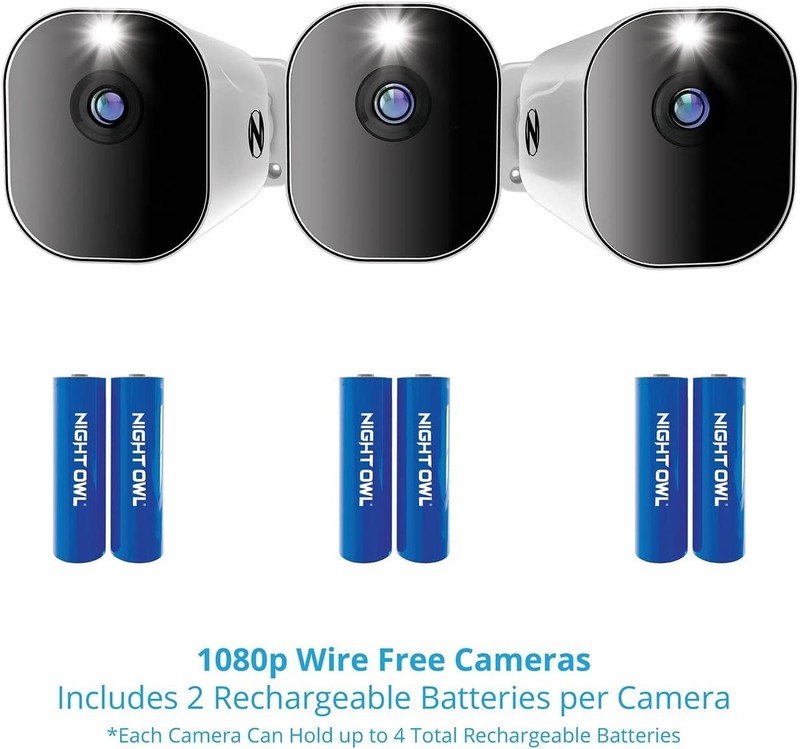Night Owl 4K Wi-Fi NVR W/1TB Hard Drive & 3 Battery 1080P HD Spotlight Cameras™ gallery