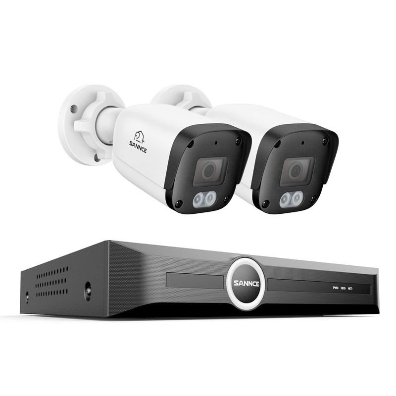 SANNCE 4K POE Audio Recording Security Camera System Color Night Vision Outdoor