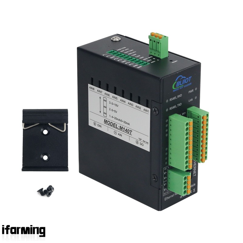M140T Ethernet Remote IO Module Data Acquisition Module 8DI+8DO+1RS485+1Rj45 ifa