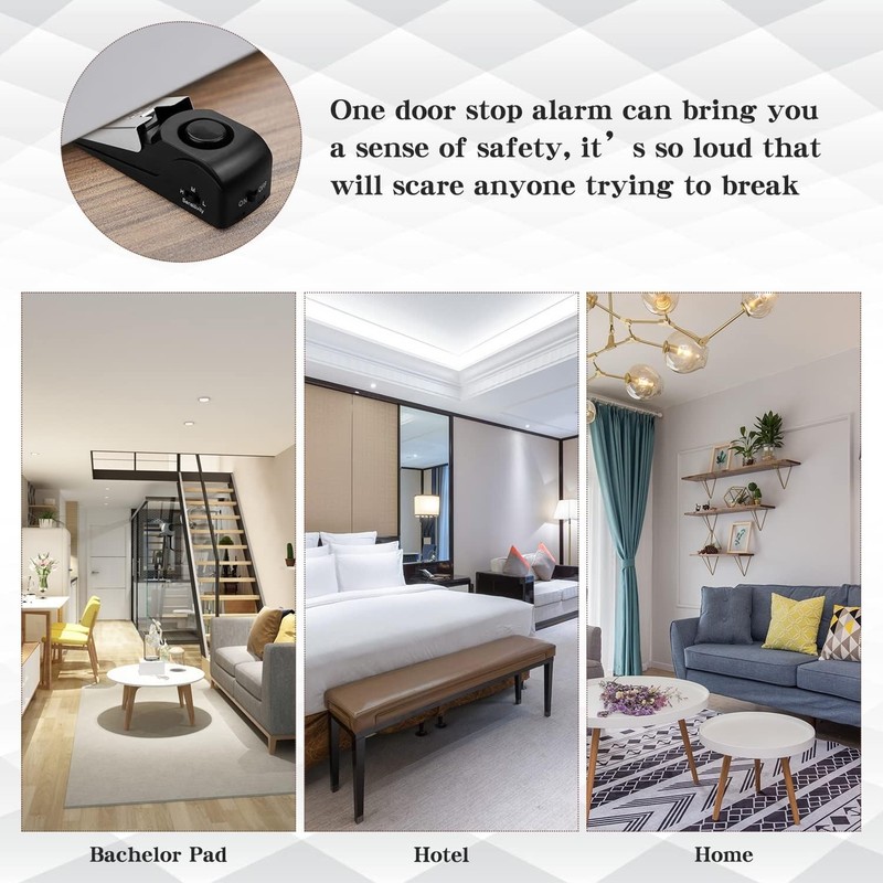 Heavy-Duty Door Stop Alarm with 120DB Siren - Essential for Security Anywhere gallery