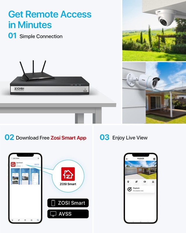 3K Lite Home Security Camera System with AI Human Vehicle Detection, H.265+ 8... gallery