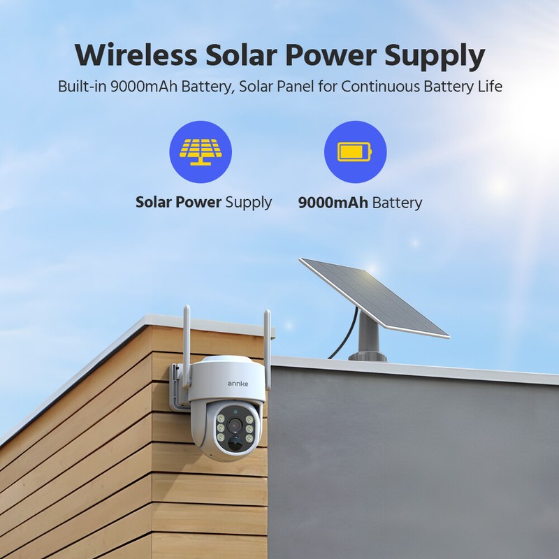 ANNKE 16CH NVR 4MP WIFI Solar Battery PT Color Security Camera System 2-Way Talk gallery