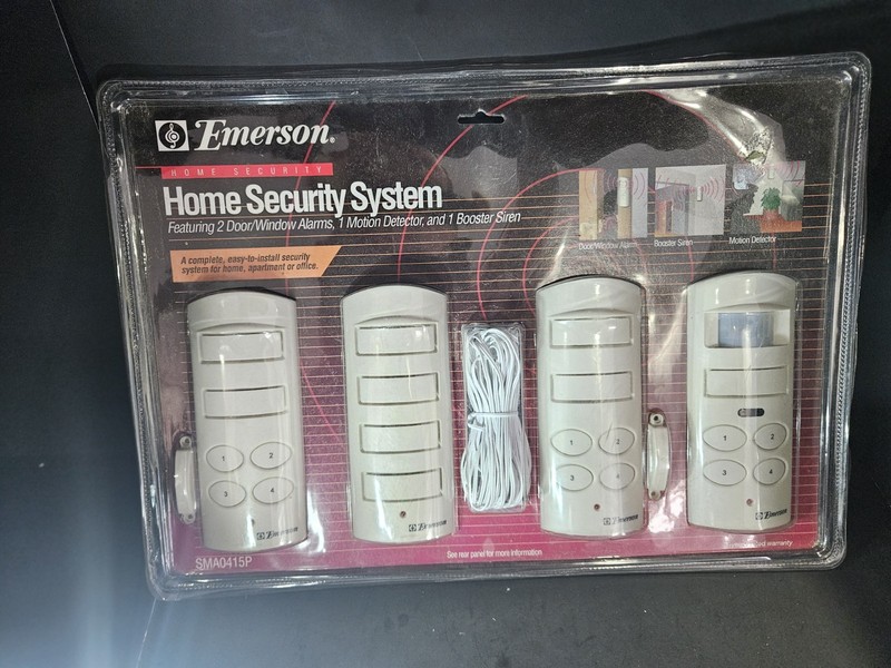 Emerson Home Security System SMA0415P 2 Alarms, Motion Detector and Siren NEW