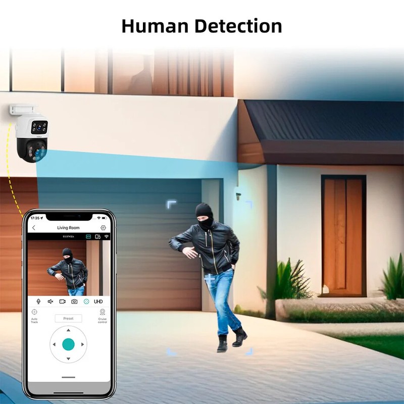 6MP POE Security Camera System w/ 2PCS PTZ Outdoor Home Security Cameras 8CH NVR gallery