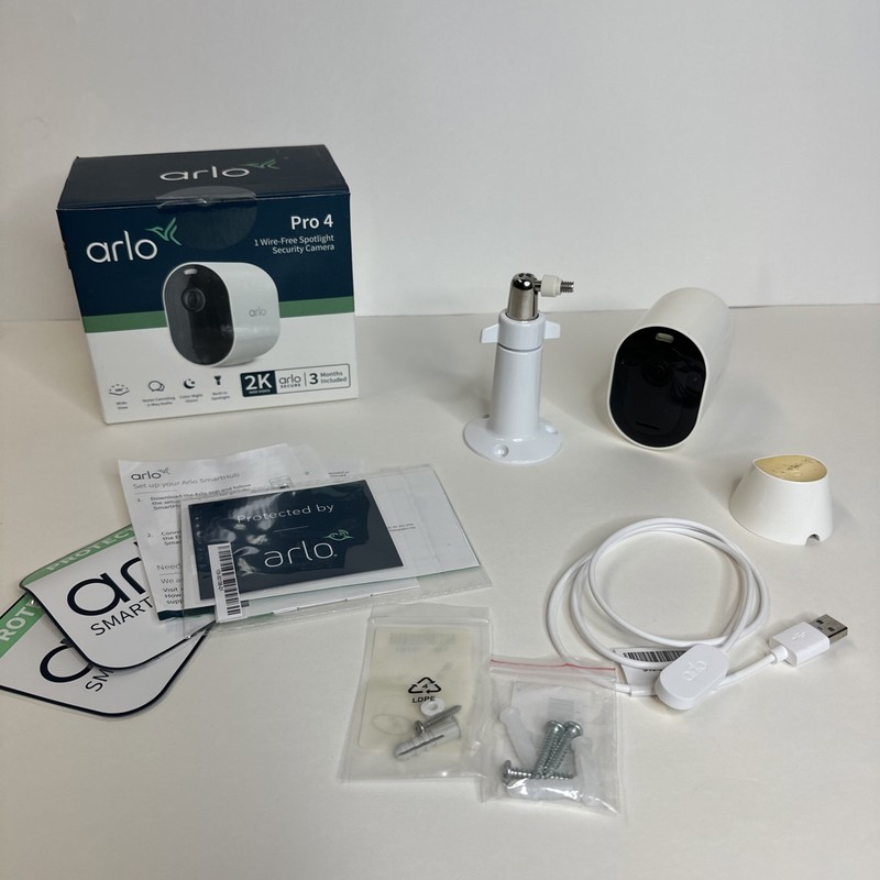Arlo Pro 4 VMC4050P Camera with Wide Angle View Motion Color Night Vision