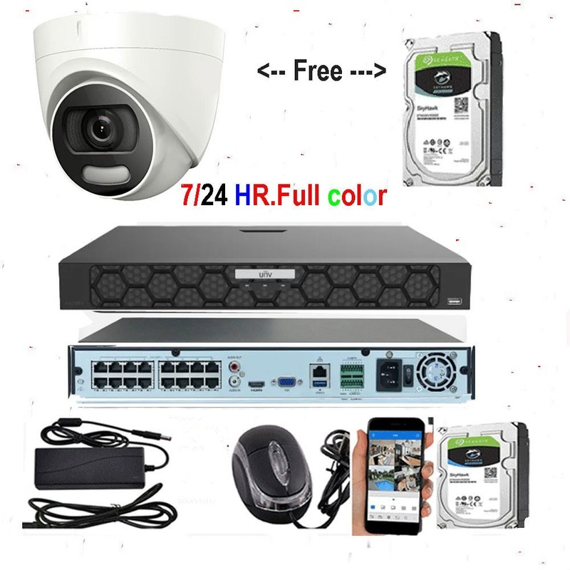 16ch NVR network Record System +one Free 24hr full color camera +4TB HHD