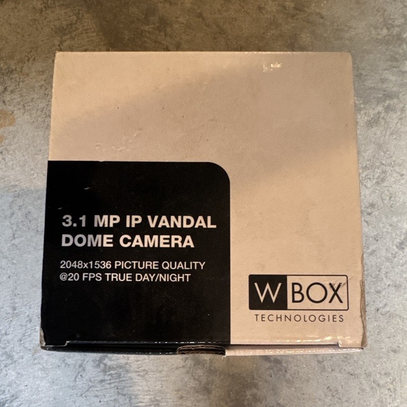 W Box Technologies OE-31DF28 3.1MP IP Vandal Dome Camera PoE 2048×1536