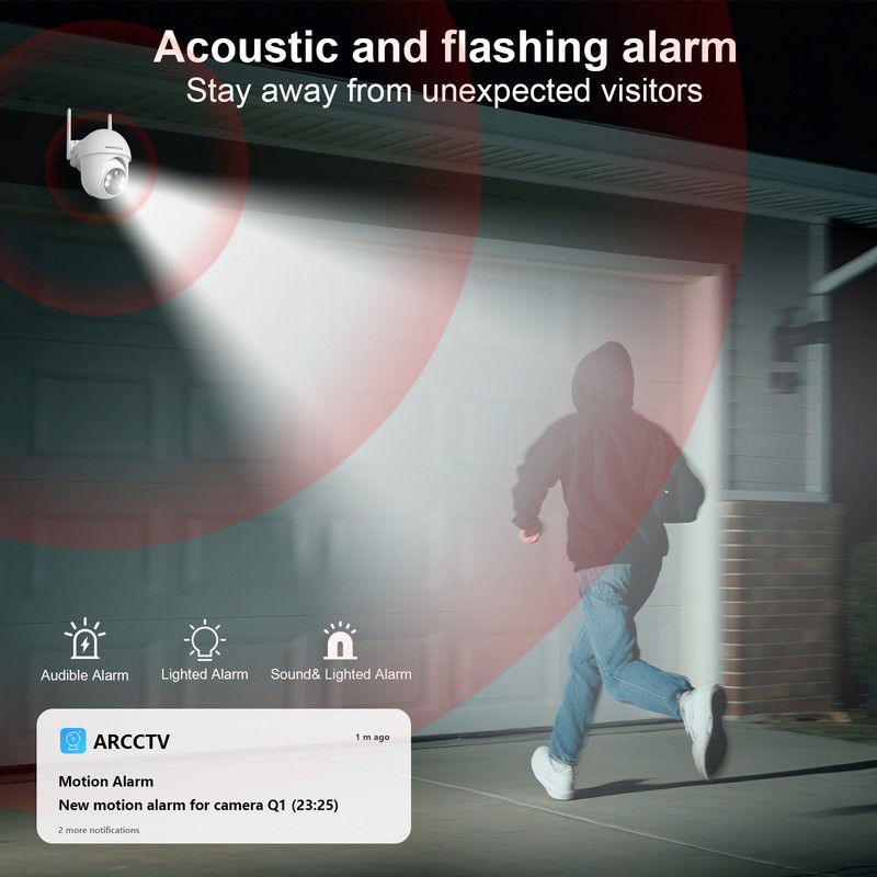 ARCCTV WiFi Solar Security Camera System Wireless Pan Tilt Outdoor Night Vision gallery