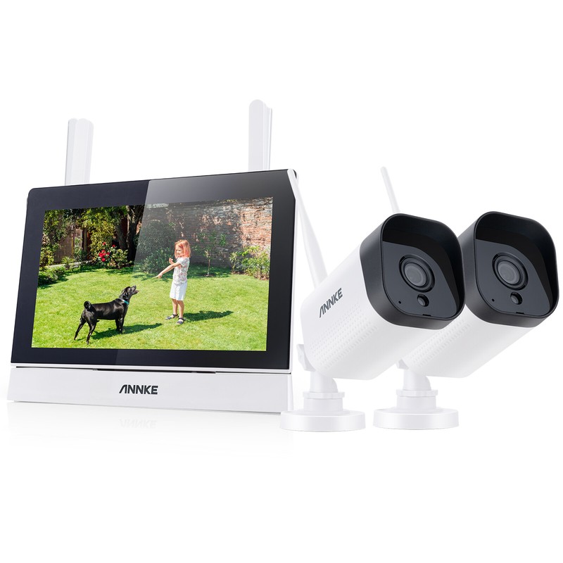 ANNKE Wireless 4CH NVR 7″ Monitor 3MP Security Camera System Two-Way Audio WIFI