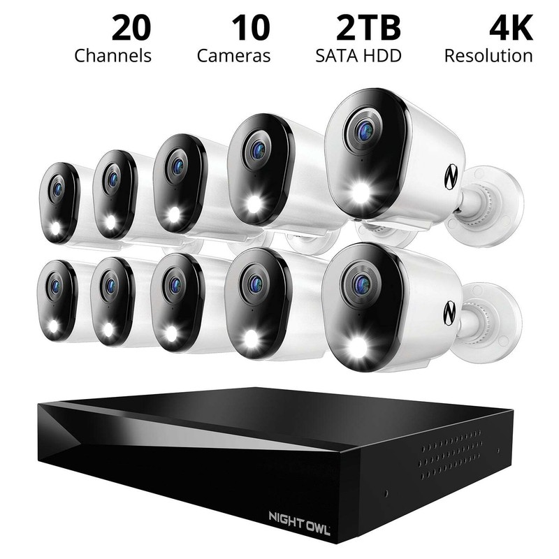 2-Way Audio 20 Channel DVR Security System with 2TB Hard Drive and 10 Wired 4K D gallery