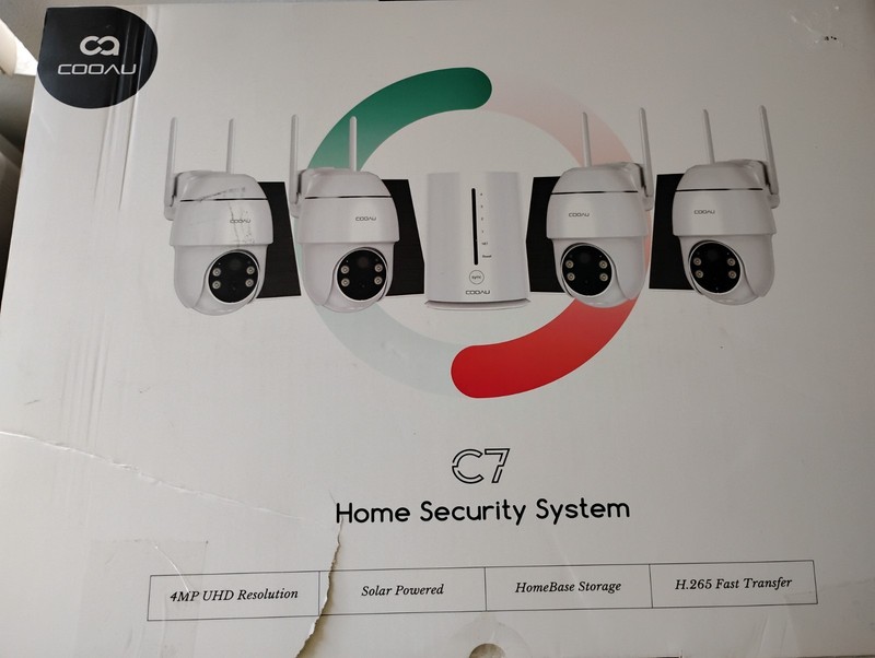 Cooau C7 4-camera WiFi wireless Solar 4MP UHD Home Security System