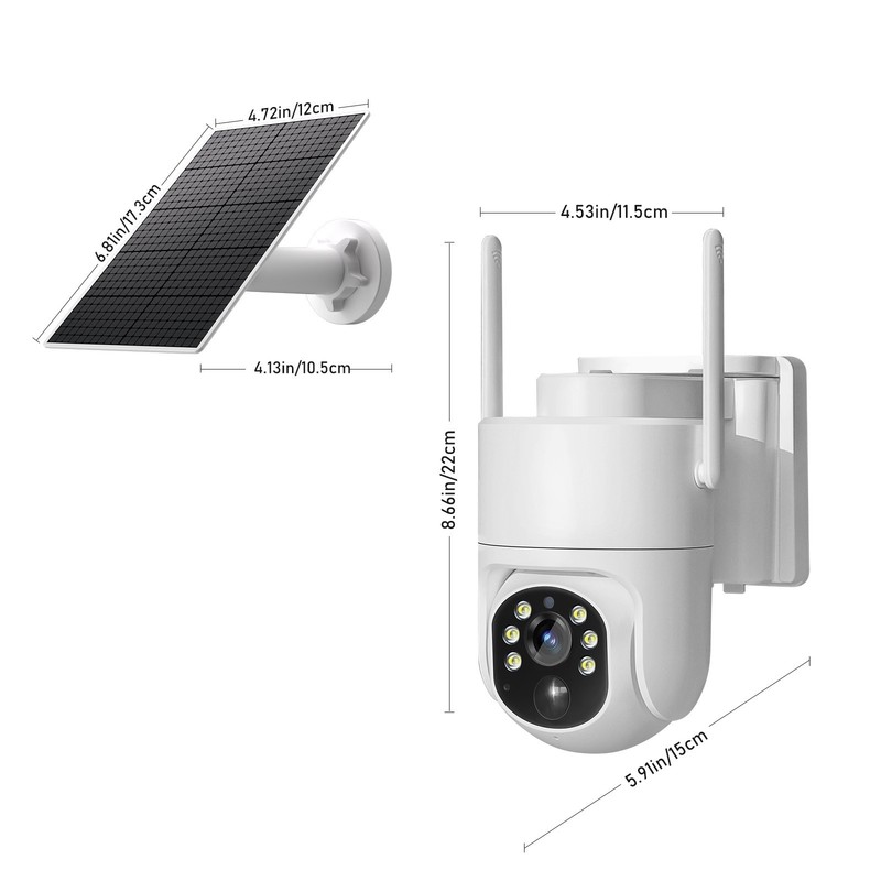 Solar Powered for Outdoor No Wifi Security Camera with Built-In 4G LTE SIM Card gallery