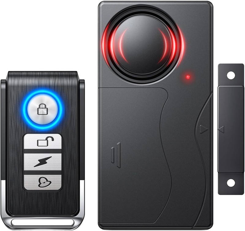 Versatile Wireless Door Alarm with Remote Control for Home Security - 110dB gallery