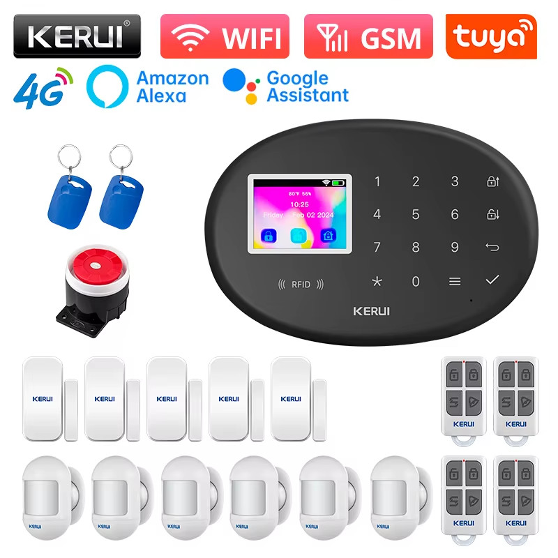 Smart Home WIFI + 4G 2G GSM Alarm System Working with Tuya Smart / Smart Life AP gallery