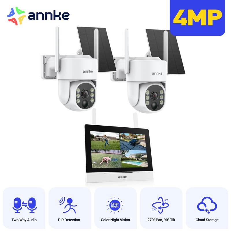ANNKE 4MP Wireless PT Security Camera System Solar Powered 2-Way Talk PIR Motion gallery