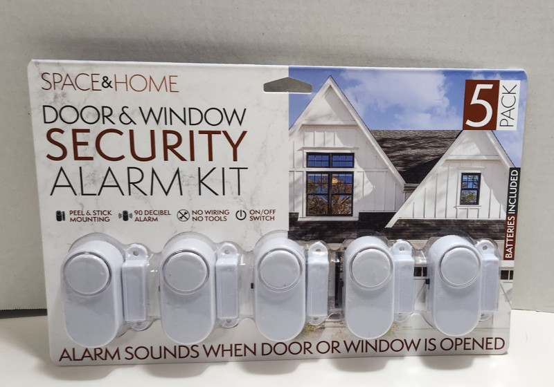 Space & Home Door & Window Security Kit New 5 Pack 90 Decibel Wireless