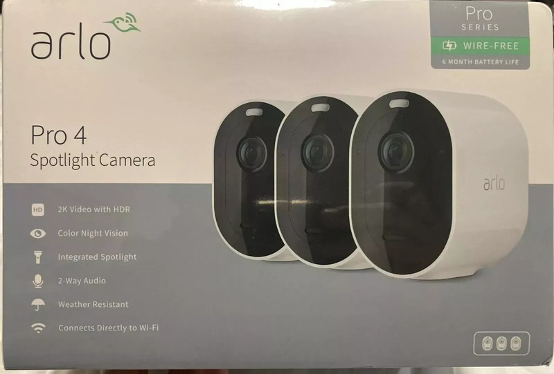 new Arlo Pro 4 Spotlight Camera pro Series Pack of 3 White VMC4350P-100NAS gallery