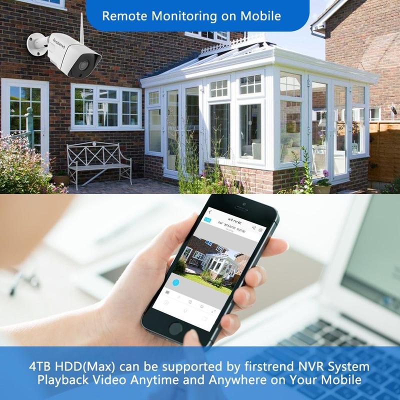 Wireless Security Camera System with 3TB Local Storage, AI Human Detection, Two- gallery