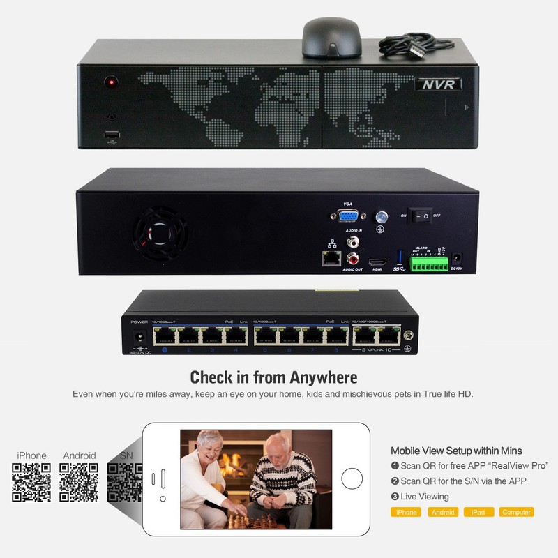 8CH 4K H.265 NVR (8) 5MP 4X Optical Zoom PoE IP Dome Camera Security System 4TB gallery
