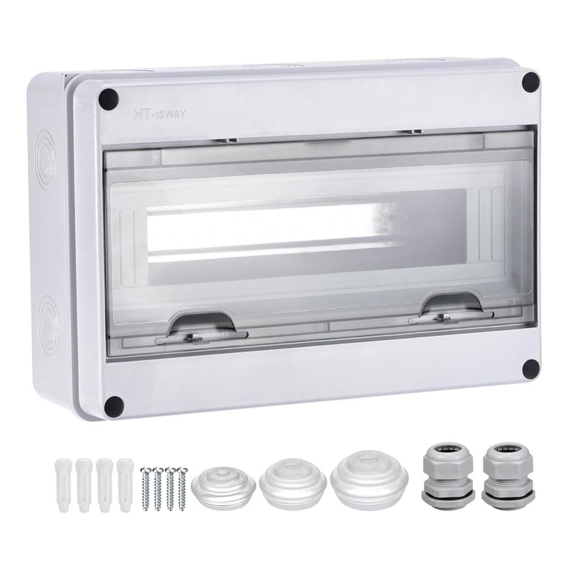 MECCANIXITY Circuit Breaker Box 15 Way IP65 Waterproof Distribution...