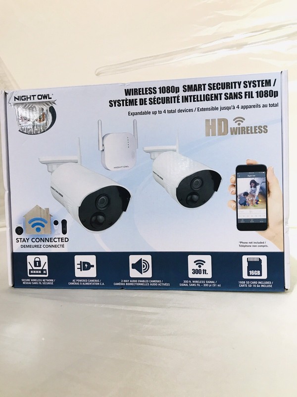 Night Owl Wireless 4-CH 16GB DVR Security System with 2 Bullet HD Cameras-White gallery