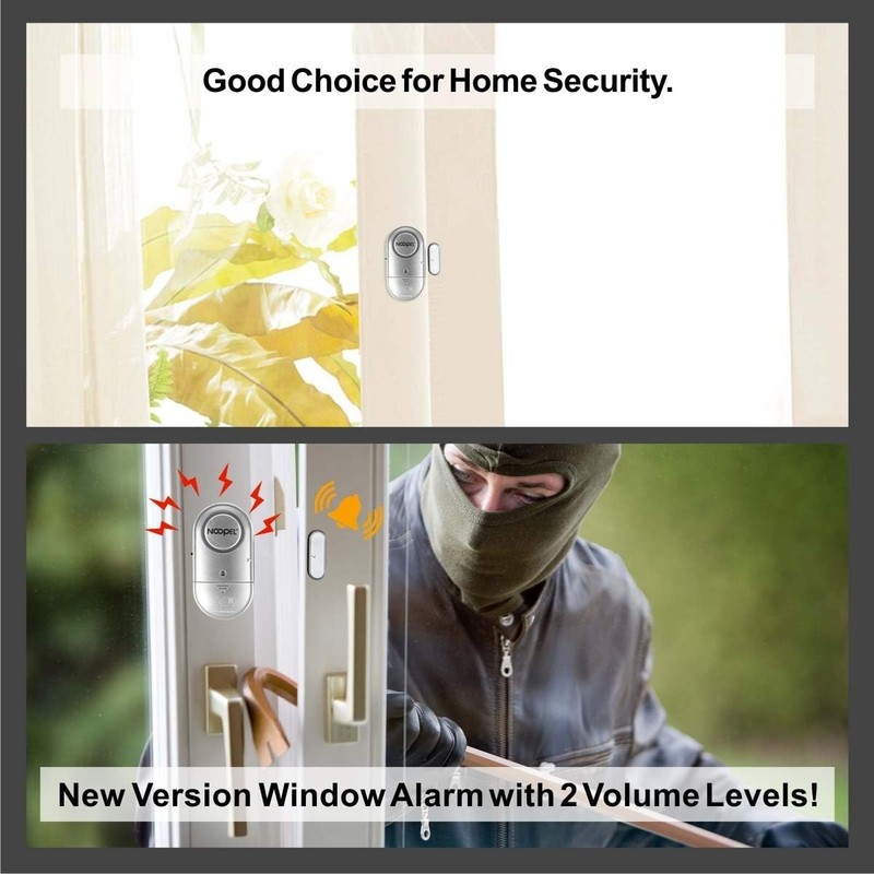 4 Pack Door Alarms - Battery Operated with Two Volume Levels for Home Security gallery