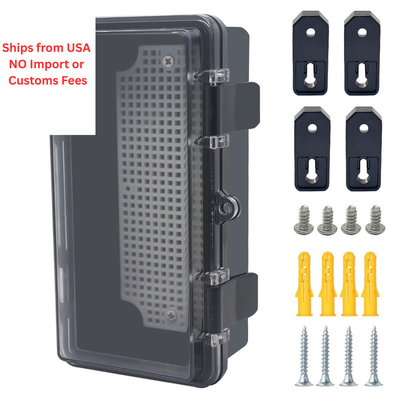Otdorpatio Junction Box, Hinged Black Clear Cover IP67 7.9″x3.9″x2.8″,