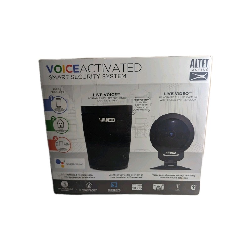 Altec Lansing Voice Activated Smart Security System Camera & Bluetooth Speaker