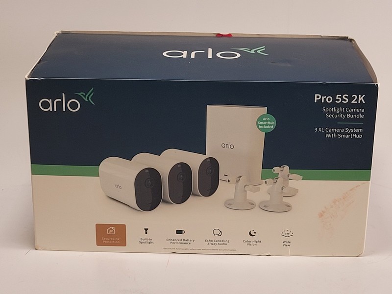 Arlo Pro 5S 2K Spotlight Camera Bundle w/ 3 XL Cameras and Smarthub