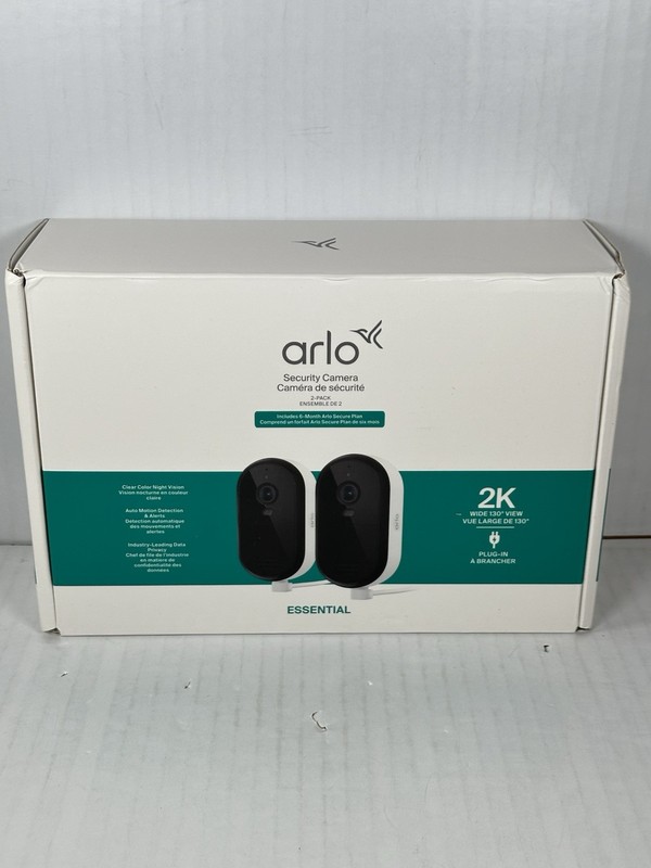 Arlo Essential 2K Outdoor Security Camera System (2-Pack) 2025 VMC3080 NEW