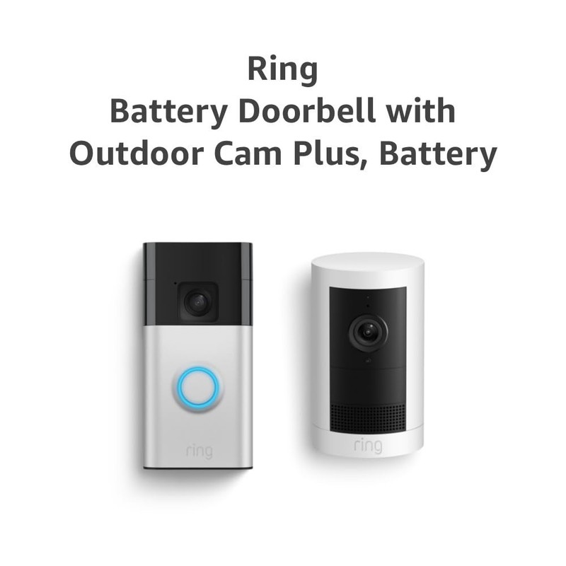 Ring Battery Doorbell Satin Nickel Smart Wi-Fi Video with Outdoor Cam Plus White gallery