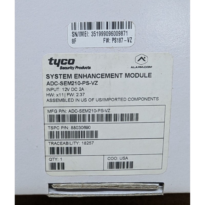 ALARM.COM ADC-SEM210-PS-VZ TYCO SYSTEM ENHANCEMANT MODULE gallery