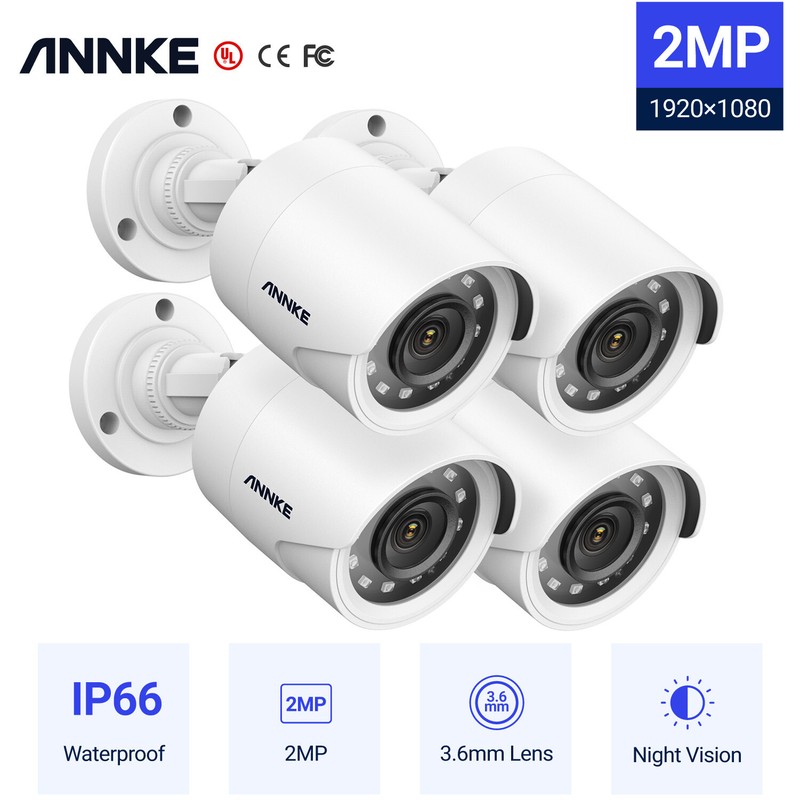 ANNKE 4pcs 1080P HD Security Camera 2MP CCTV Outdoor Night Vision IR Motion IP66