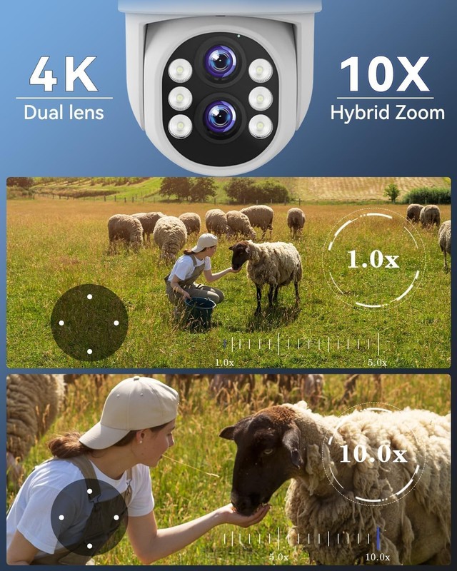 Wireless Security Camera System Outdoor: Dual Lens 6MP 10X Hybrid Zoom Auto-T... gallery