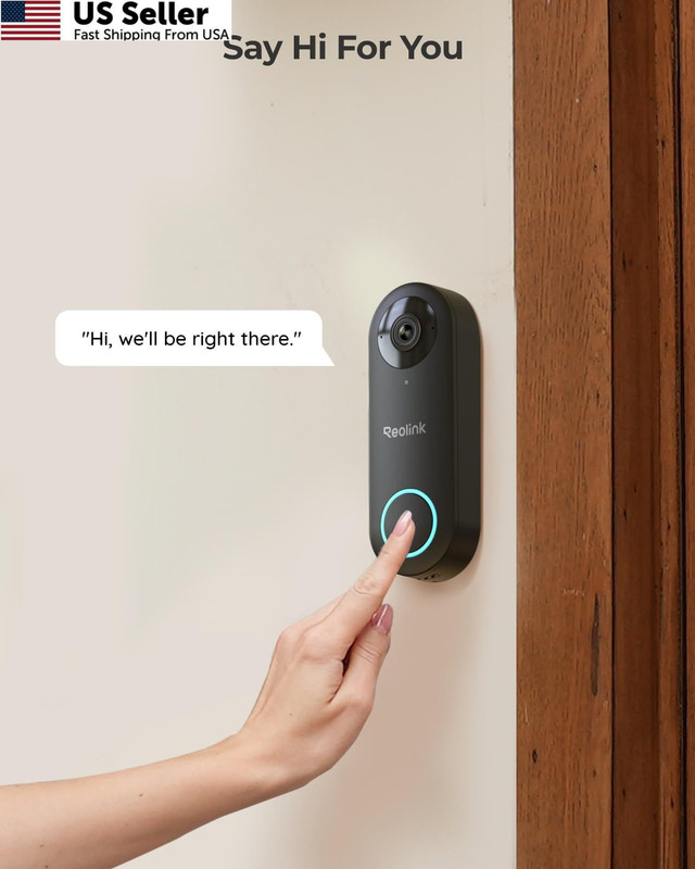 REOLINK Video Doorbell PoE Camera – 2K IP Security Outdoor with Black gallery