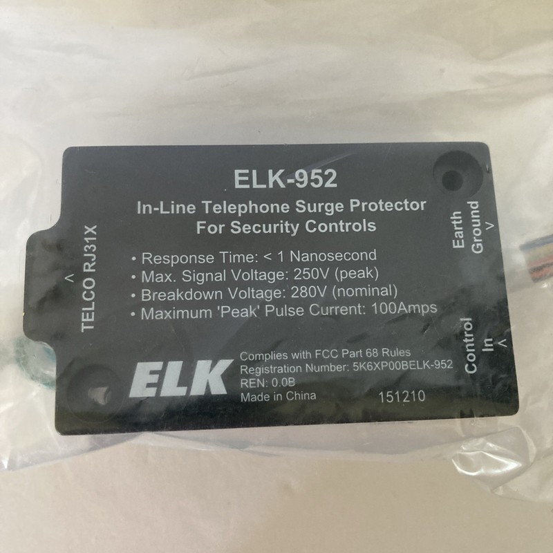 ELK-952 Home Alarm Security In-line Telephone Surge Protector Brand New gallery