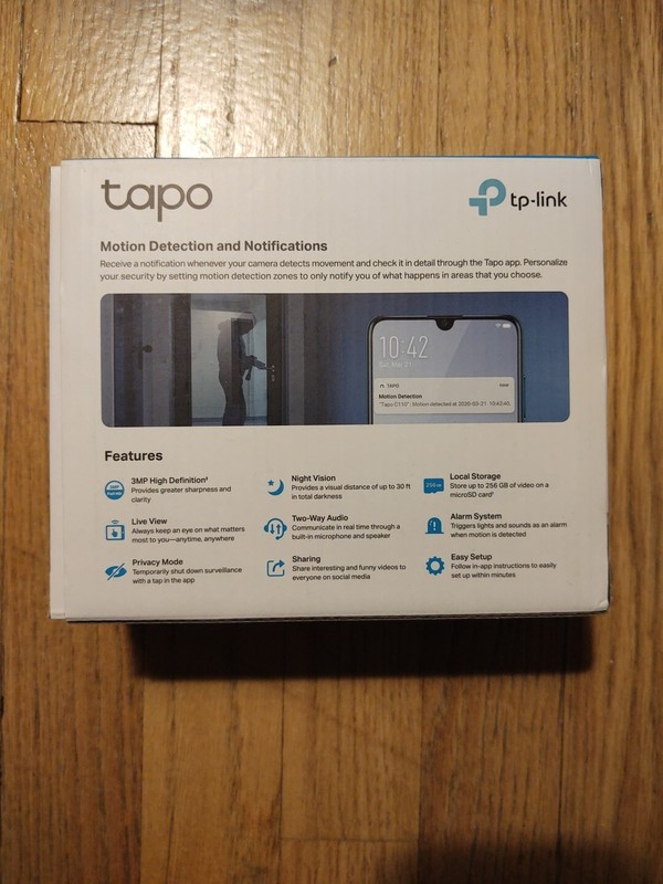 TP-LINK Tapo 2k Indoor Security Wi-Fi Camera, Tapo C110 Night Vision, White gallery