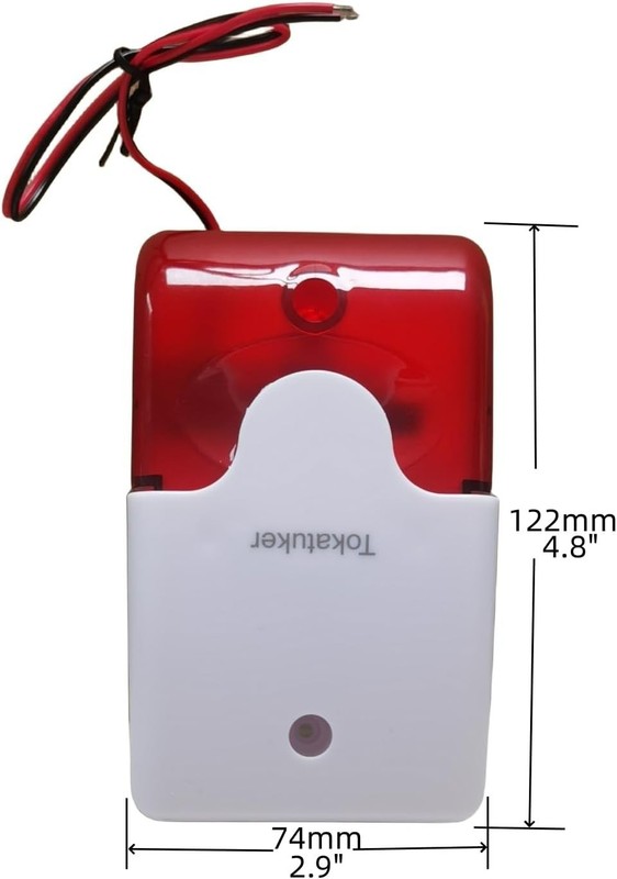 DC9 to 12V Wired Strobe Siren Red Light Sound Flash Buzzer Siren Home Securit... gallery