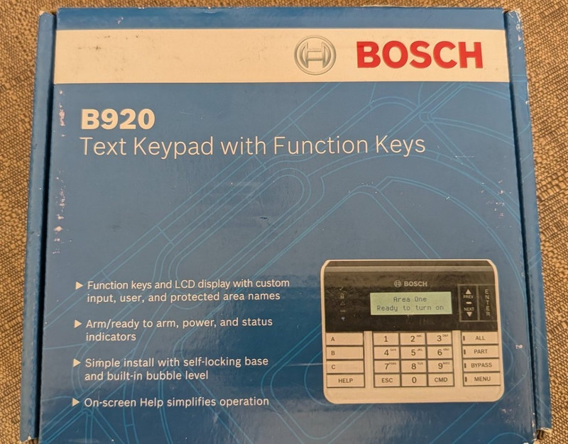 Bosch B920 Alarm Control System 2-Line Alpha Numeric Display Keypad Annunciator